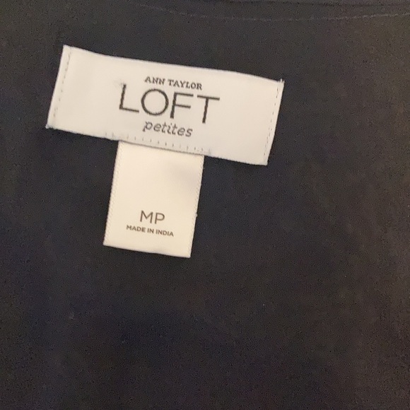 Loft medium petites navy tank blouse with black sequins. Great condition. - Picture 2 of 4